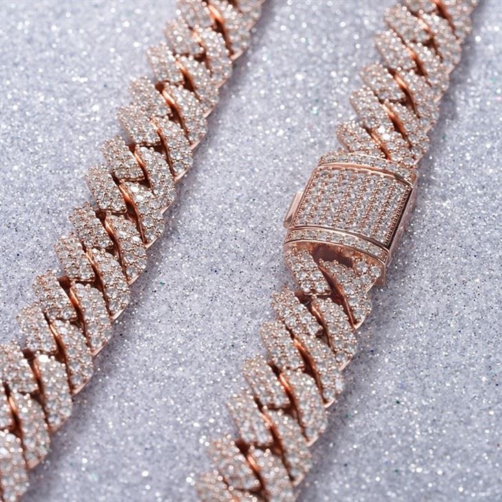 Gold Moissanite Cuban Link Necklace